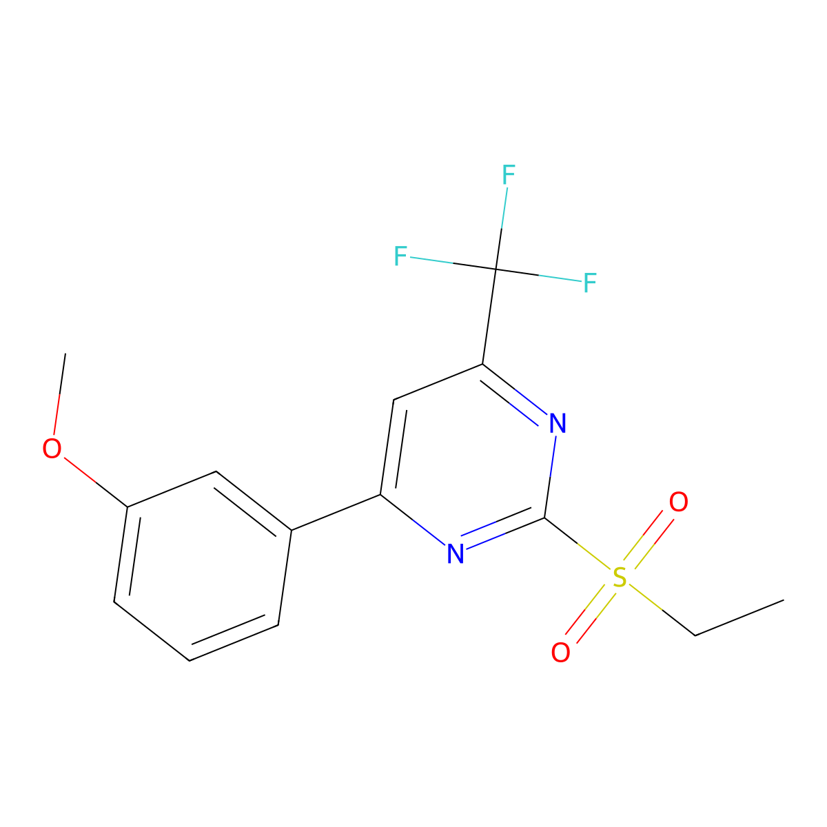 2-(Ethylsulfonyl)-4-(3-methoxyphenyl)-6-(trifluoromethyl)pyrimidine molecular structure, CAS 862785-73-7