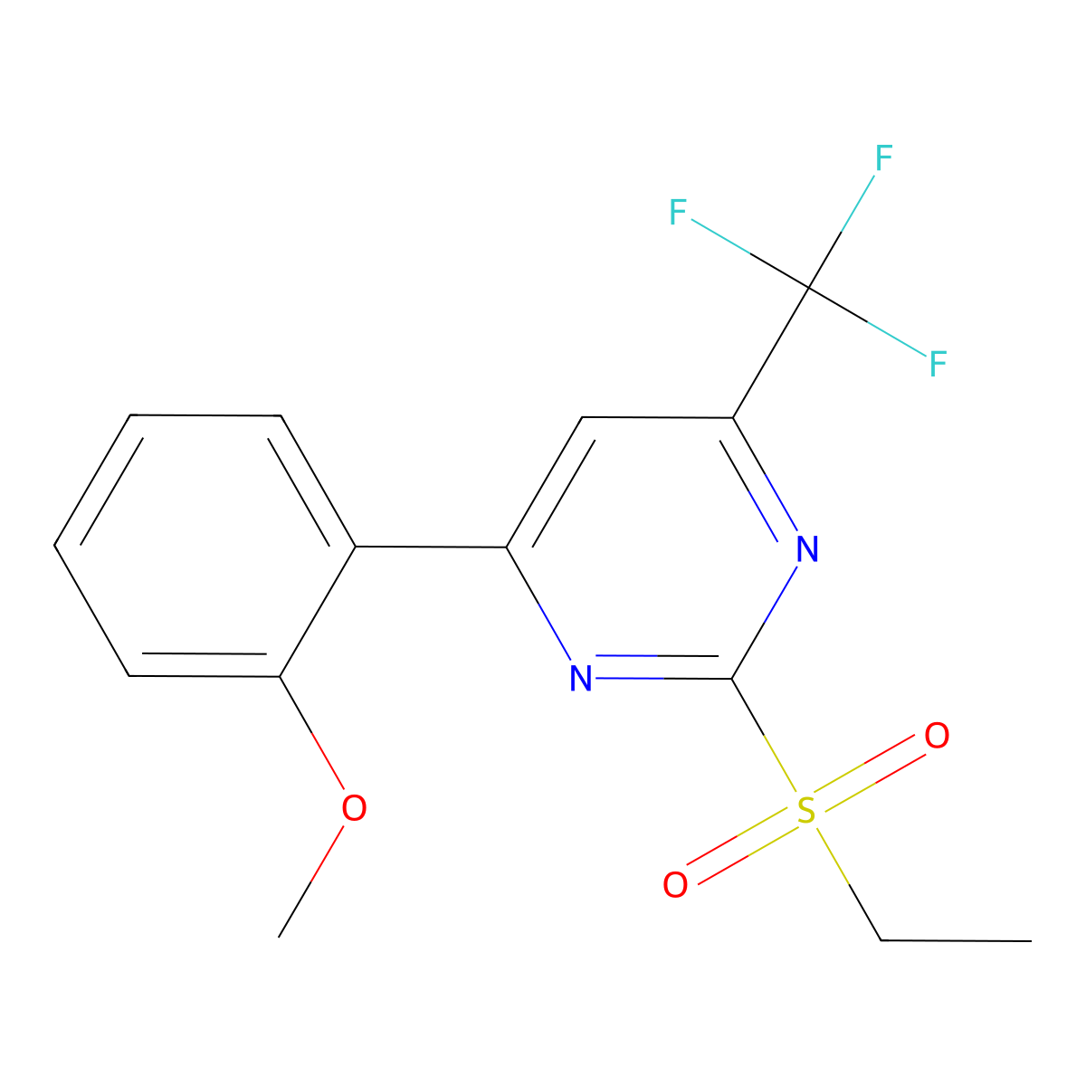2-(Ethylsulfonyl)-4-(2-methoxyphenyl)-6-(trifluoromethyl)pyrimidine molecular structure, CAS 862785-74-8