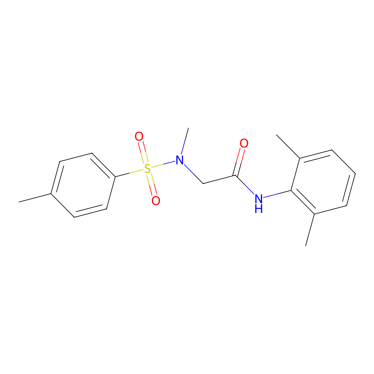 N-(2,6-dimethylphenyl)-2-[methyl-(4-methylphenyl)sulfonylamino]acetamide molecular structure, CAS 862786-36-5