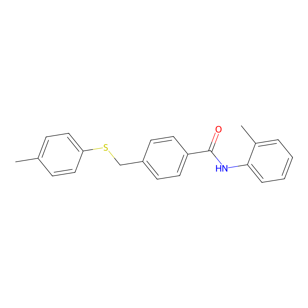 N-(2-methylphenyl)-4-{[(4-methylphenyl)sulfanyl]methyl}benzamide molecular structure, CAS 862787-85-7