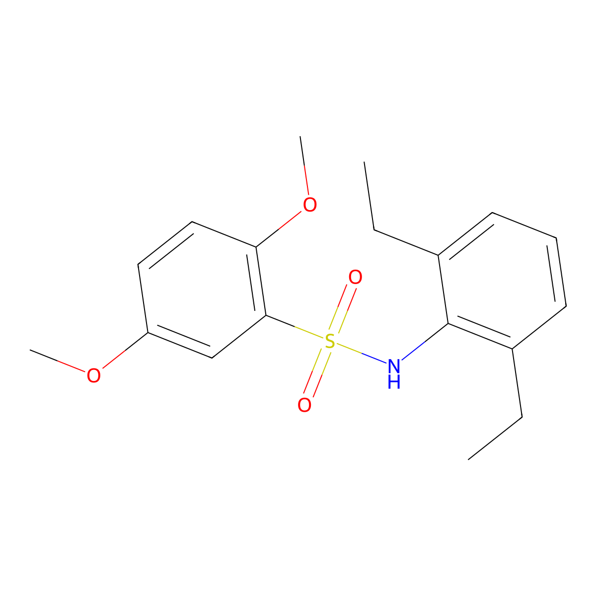 N-(2,6-diethylphenyl)-2,5-dimethoxybenzene-1-sulfonamide molecular structure, CAS 862790-45-2