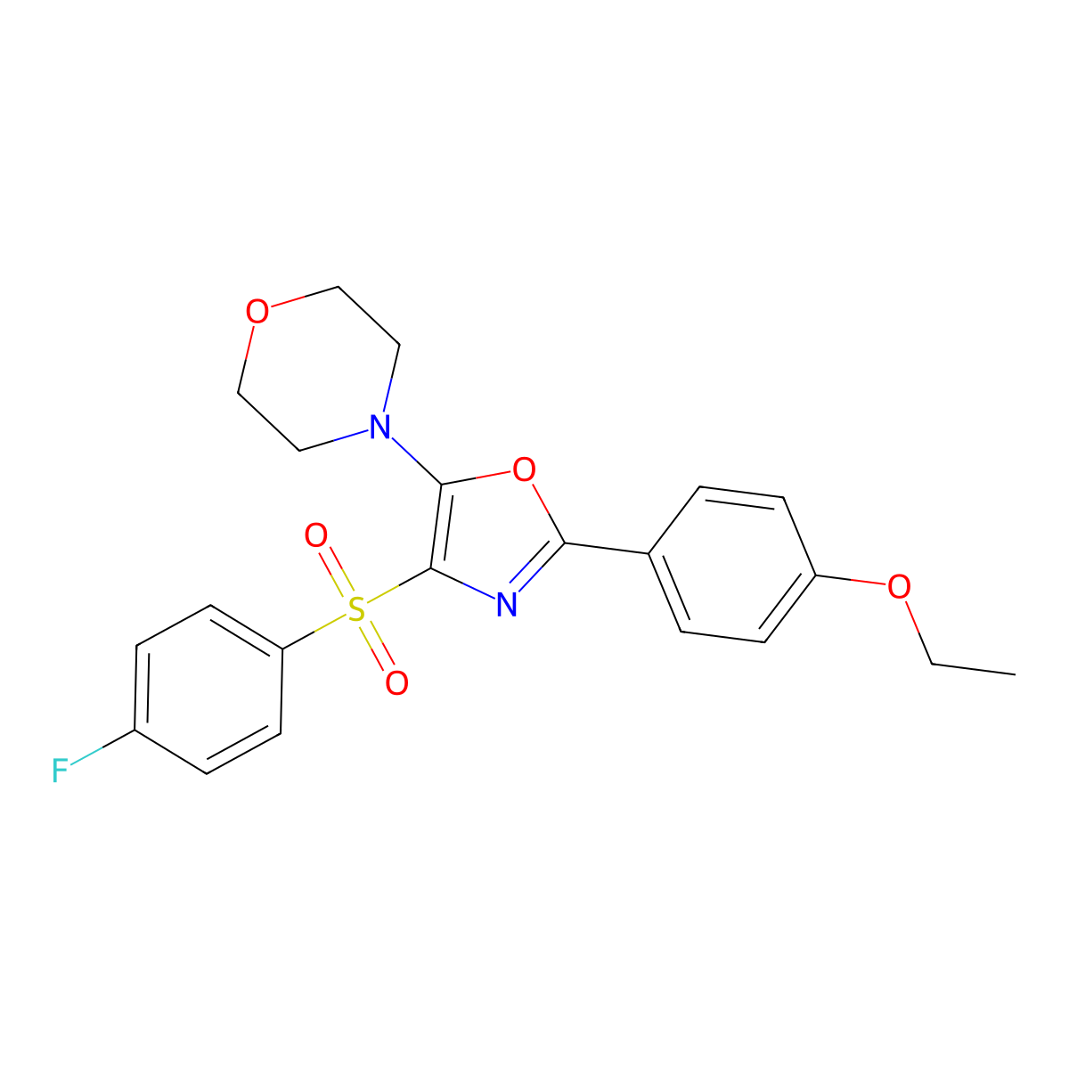 4-[2-(4-Ethoxyphenyl)-4-(4-fluorobenzenesulfonyl)-1,3-oxazol-5-YL]morpholine molecular structure, CAS 862791-01-3