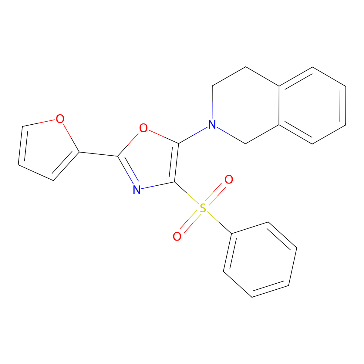 2-[2-(Furan-2-yl)-4-(phenylsulfonyl)-1,3-oxazol-5-yl]-1,2,3,4-tetrahydroisoquinoline molecular structure, CAS 862793-33-7