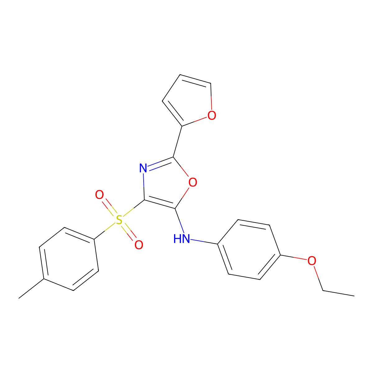N-(4-ethoxyphenyl)-2-(furan-2-yl)-4-[(4-methylphenyl)sulfonyl]-1,3-oxazol-5-amine molecular structure, CAS 862793-66-6