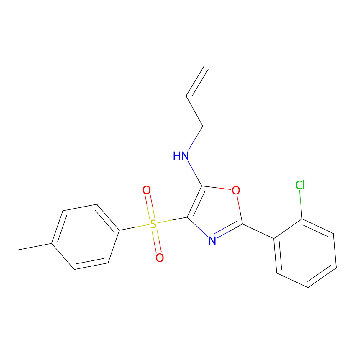 2-(2-chlorophenyl)-4-[(4-methylphenyl)sulfonyl]-N-(prop-2-en-1-yl)-1,3-oxazol-5-amine molecular structure, CAS 862795-82-2