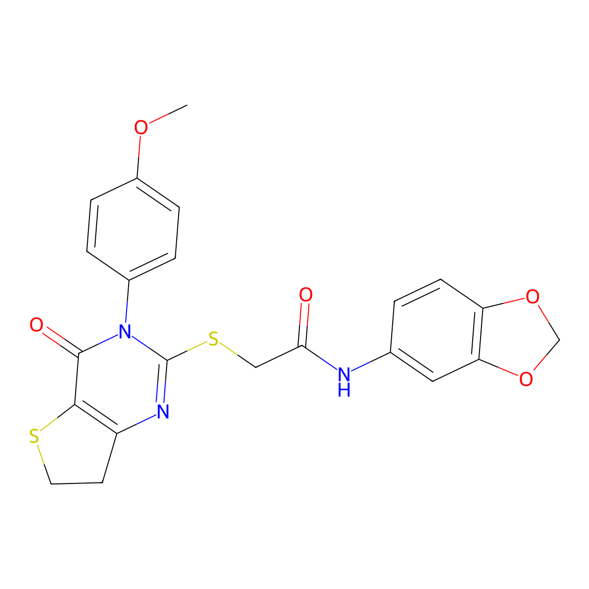 N-(benzo[d][1,3]dioxol-5-yl)-2-((3-(4-methoxyphenyl)-4-oxo-3,4,6,7-tetrahydrothieno[3,2-d]pyrimidin-2-yl)thio)acetamide molecular structure, CAS 862806-45-9