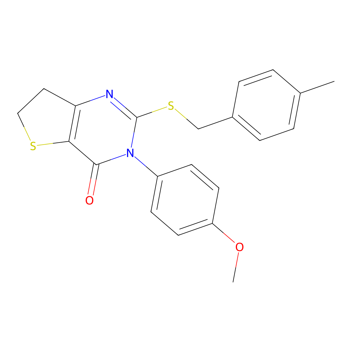 3-(4-methoxyphenyl)-2-((4-methylbenzyl)thio)-6,7-dihydrothieno[3,2-d]pyrimidin-4(3H)-one molecular structure, CAS 862806-52-8