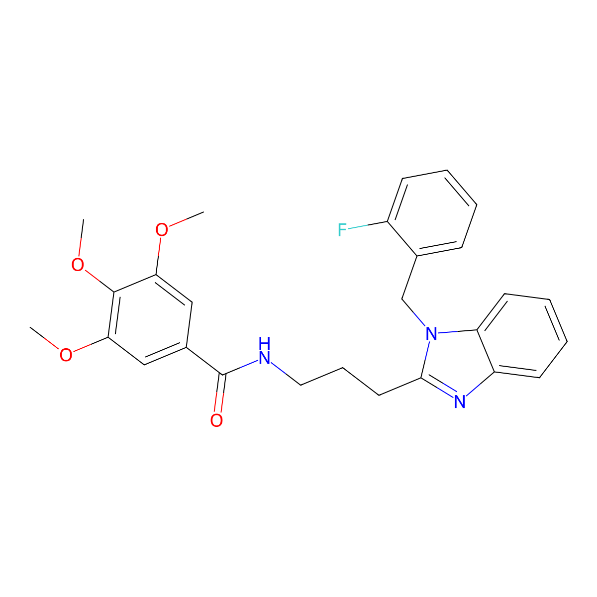 N-[3-[1-[(2-fluorophenyl)methyl]benzimidazol-2-yl]propyl]-3,4,5-trimethoxybenzamide molecular structure, CAS 862806-94-8