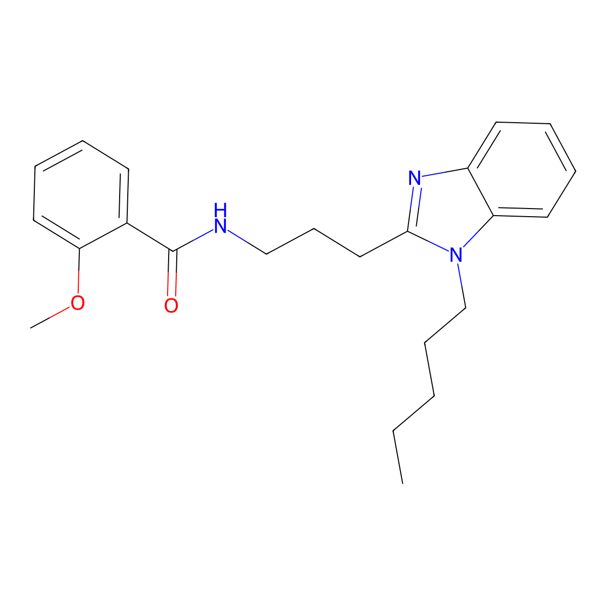 2-methoxy-N-[3-(1-pentylbenzimidazol-2-yl)propyl]benzamide molecular structure, CAS 862806-98-2