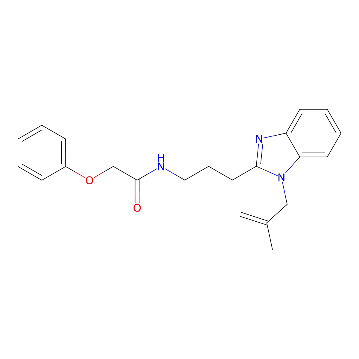 N-[3-[1-(2-methylprop-2-enyl)benzimidazol-2-yl]propyl]-2-phenoxyacetamide molecular structure, CAS 862807-01-0