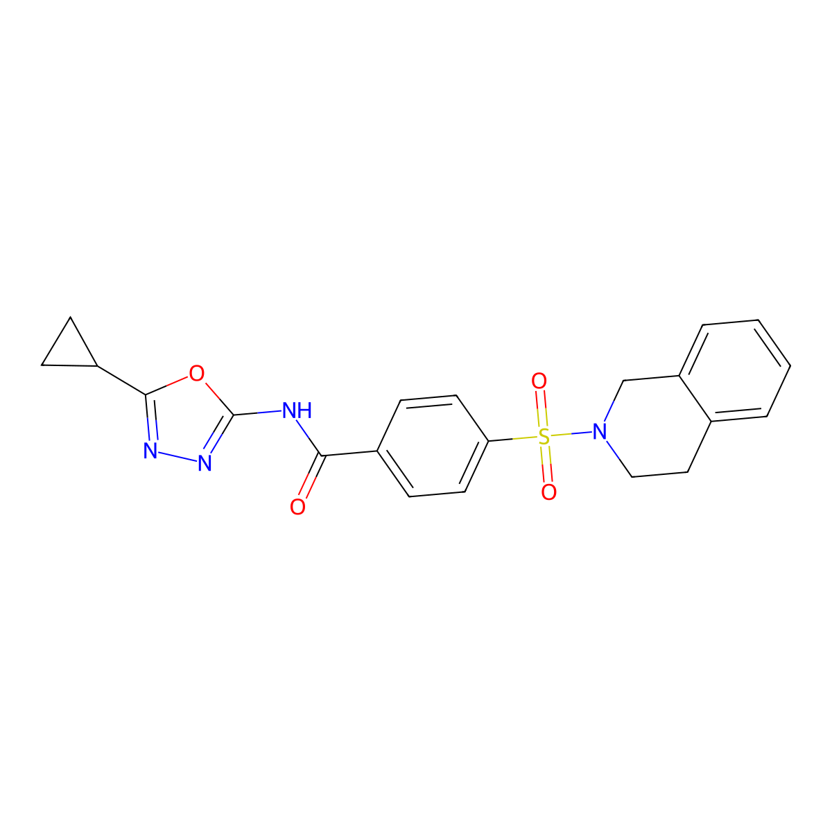N-(5-cyclopropyl-1,3,4-oxadiazol-2-yl)-4-((3,4-dihydroisoquinolin-2(1H)-yl)sulfonyl)benzamide molecular structure, CAS 862807-08-7