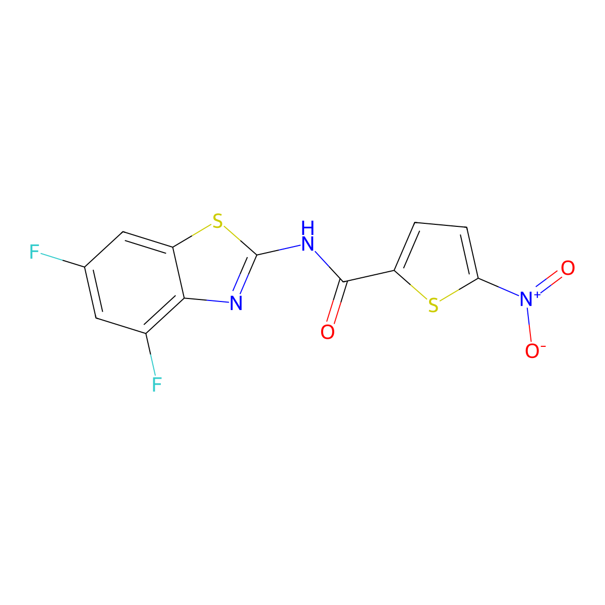 N-(4,6-difluoro-1,3-benzothiazol-2-yl)-5-nitrothiophene-2-carboxamide molecular structure, CAS 862807-12-3