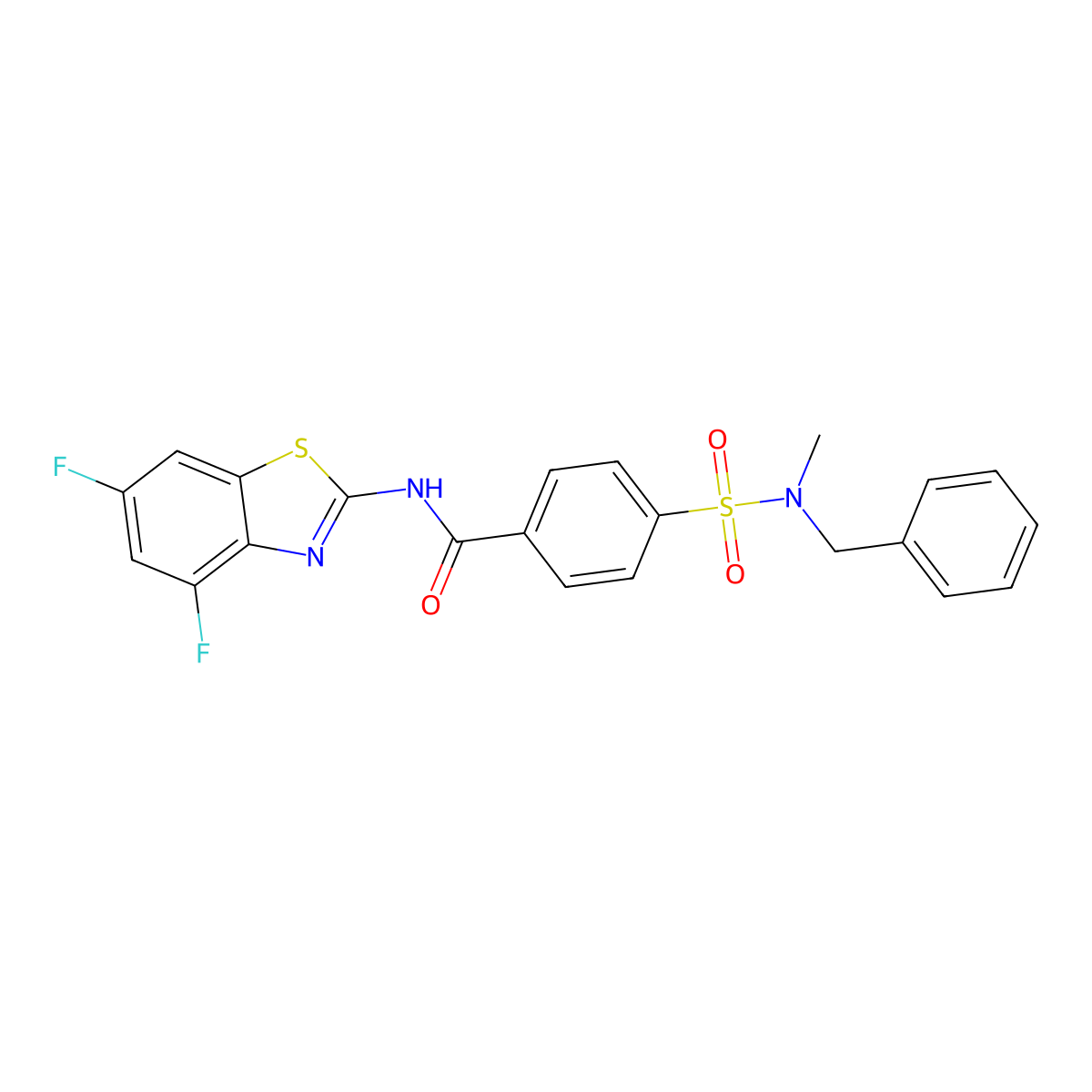 4-[benzyl(methyl)sulfamoyl]-N-(4,6-difluoro-1,3-benzothiazol-2-yl)benzamide molecular structure, CAS 862807-16-7