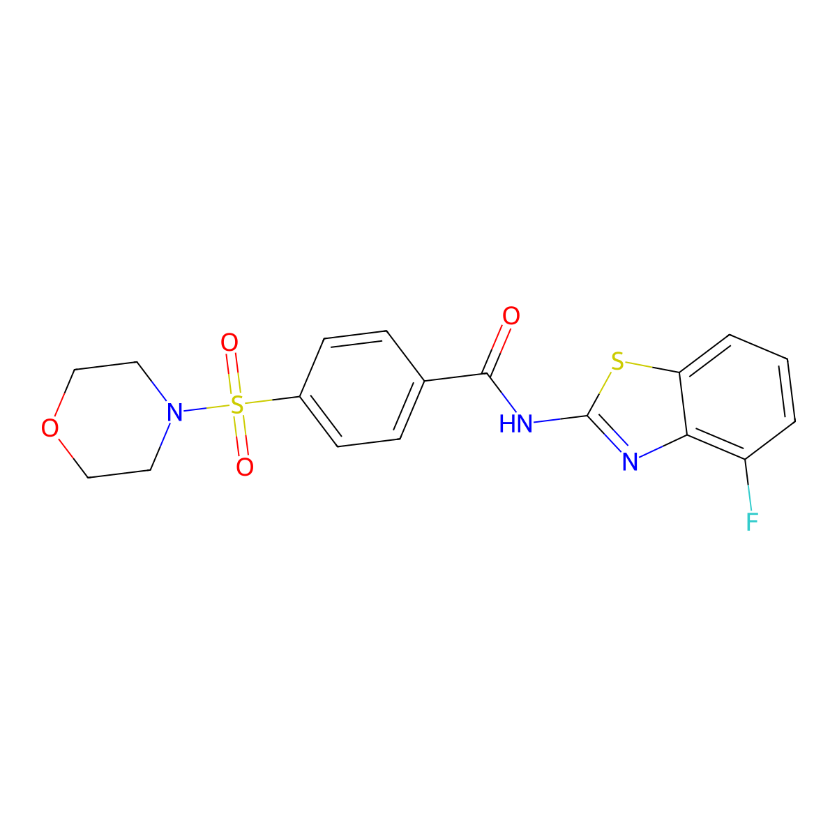 N-(4-fluorobenzo[d]thiazol-2-yl)-4-(morpholinosulfonyl)benzamide molecular structure, CAS 862807-20-3