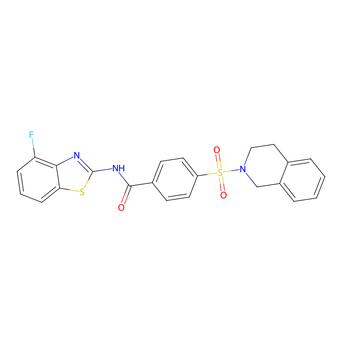 4-((3,4-dihydroisoquinolin-2(1H)-yl)sulfonyl)-N-(4-fluorobenzo[d]thiazol-2-yl)benzamide molecular structure, CAS 862807-25-8