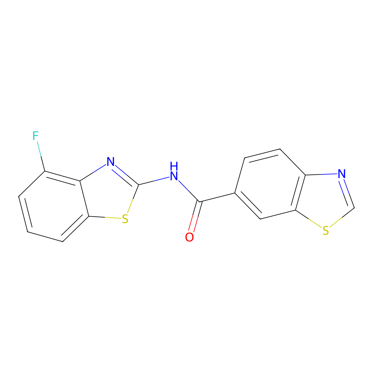 N-(4-fluoro-1,3-benzothiazol-2-yl)-1,3-benzothiazole-6-carboxamide molecular structure, CAS 862807-28-1