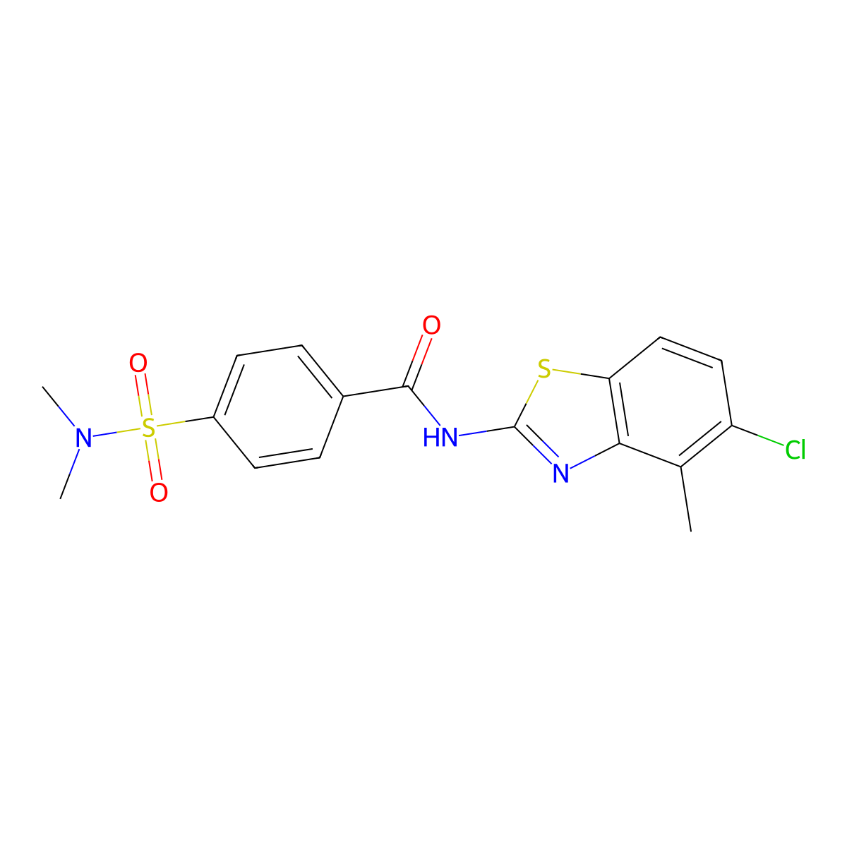 N-(5-chloro-4-methyl-1,3-benzothiazol-2-yl)-4-(dimethylsulfamoyl)benzamide molecular structure, CAS 862807-31-6
