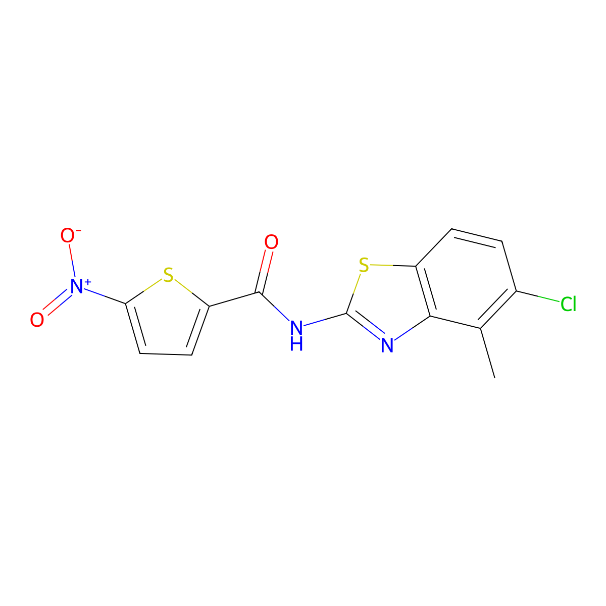 N-(5-chloro-4-methyl-1,3-benzothiazol-2-yl)-5-nitrothiophene-2-carboxamide molecular structure, CAS 862807-33-8