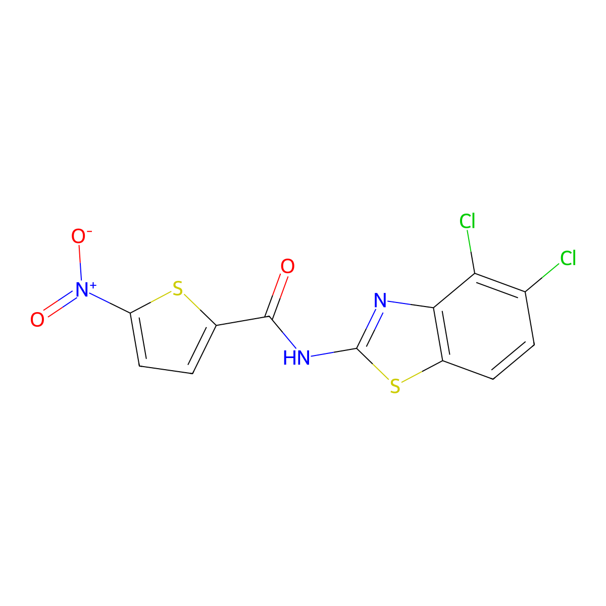 N-(4,5-dichloro-1,3-benzothiazol-2-yl)-5-nitrothiophene-2-carboxamide molecular structure, CAS 862807-34-9