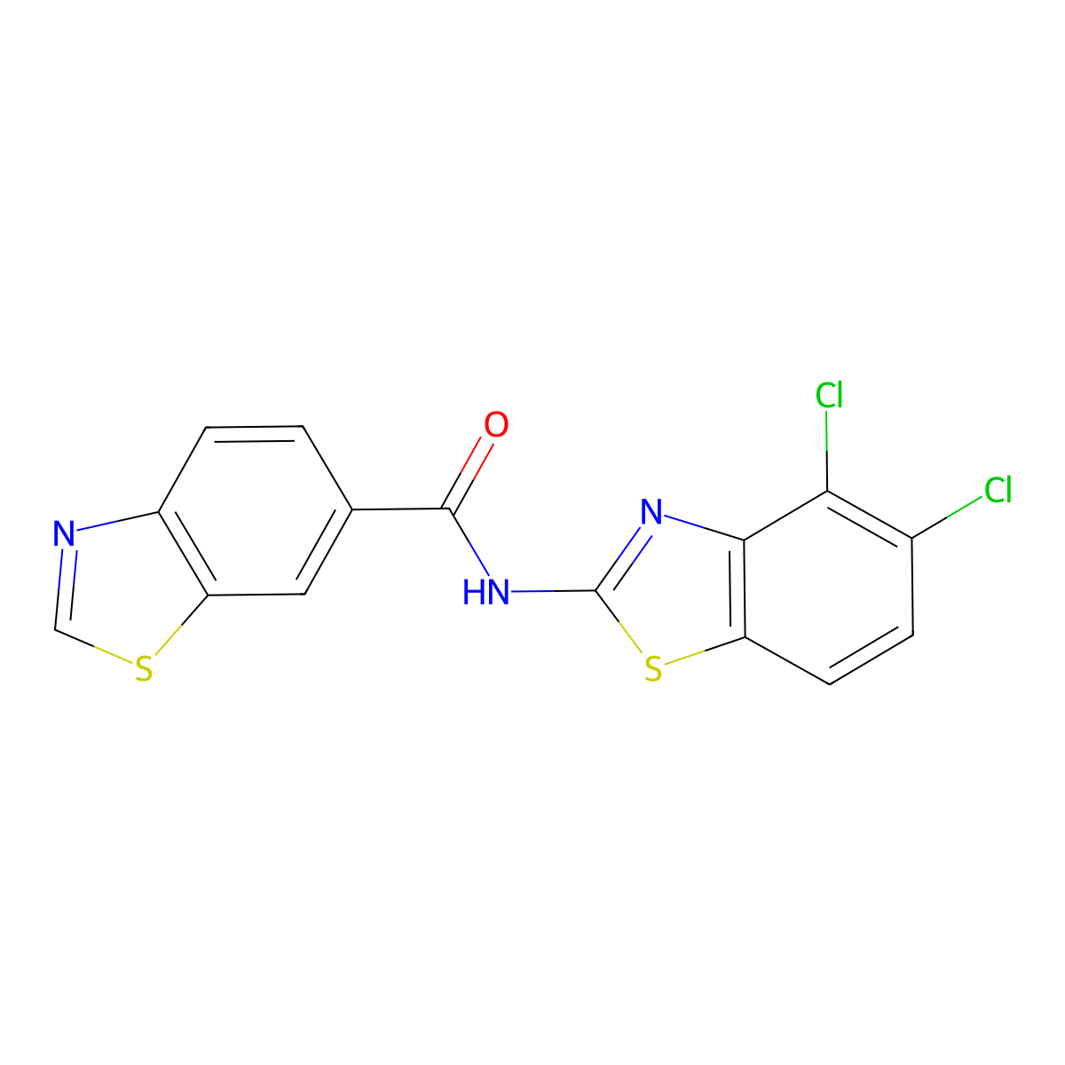 N-(4,5-dichloro-1,3-benzothiazol-2-yl)-1,3-benzothiazole-6-carboxamide molecular structure, CAS 862807-37-2