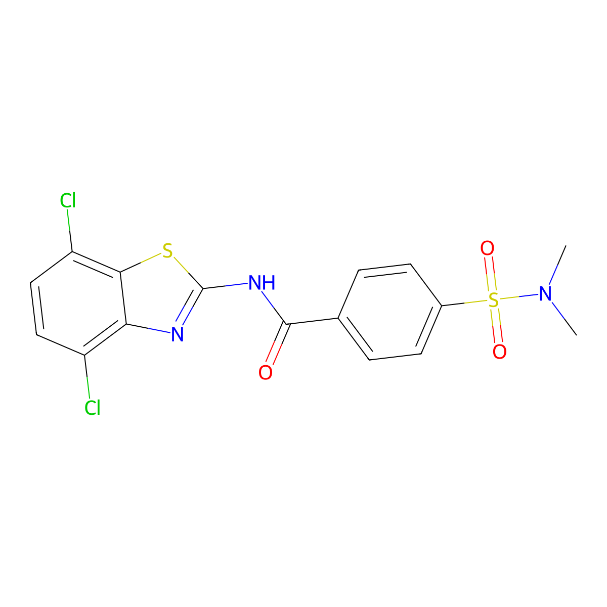 N-(4,7-dichloro-1,3-benzothiazol-2-yl)-4-(dimethylsulfamoyl)benzamide molecular structure, CAS 862807-41-8