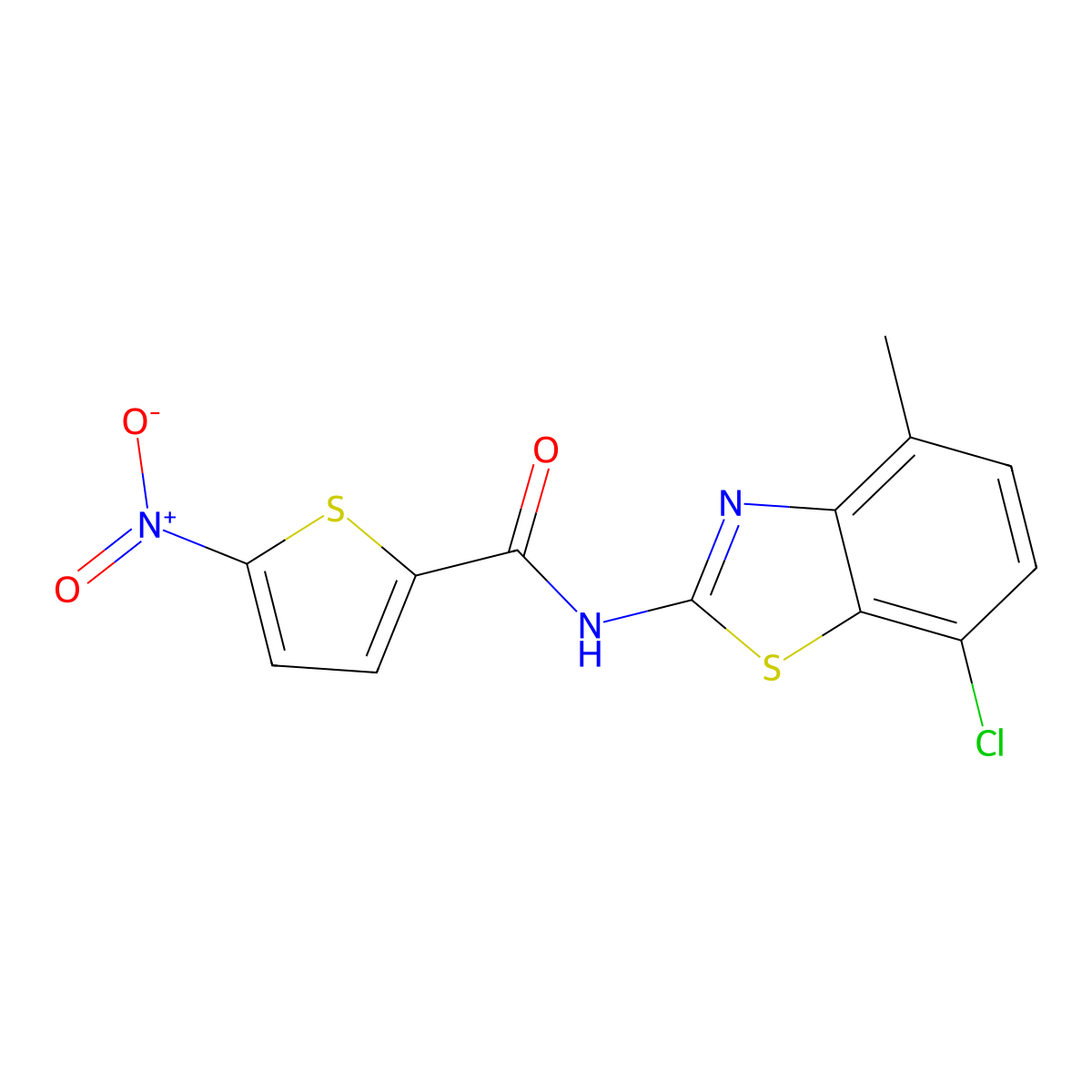 N-(7-chloro-4-methyl-1,3-benzothiazol-2-yl)-5-nitrothiophene-2-carboxamide molecular structure, CAS 862807-42-9