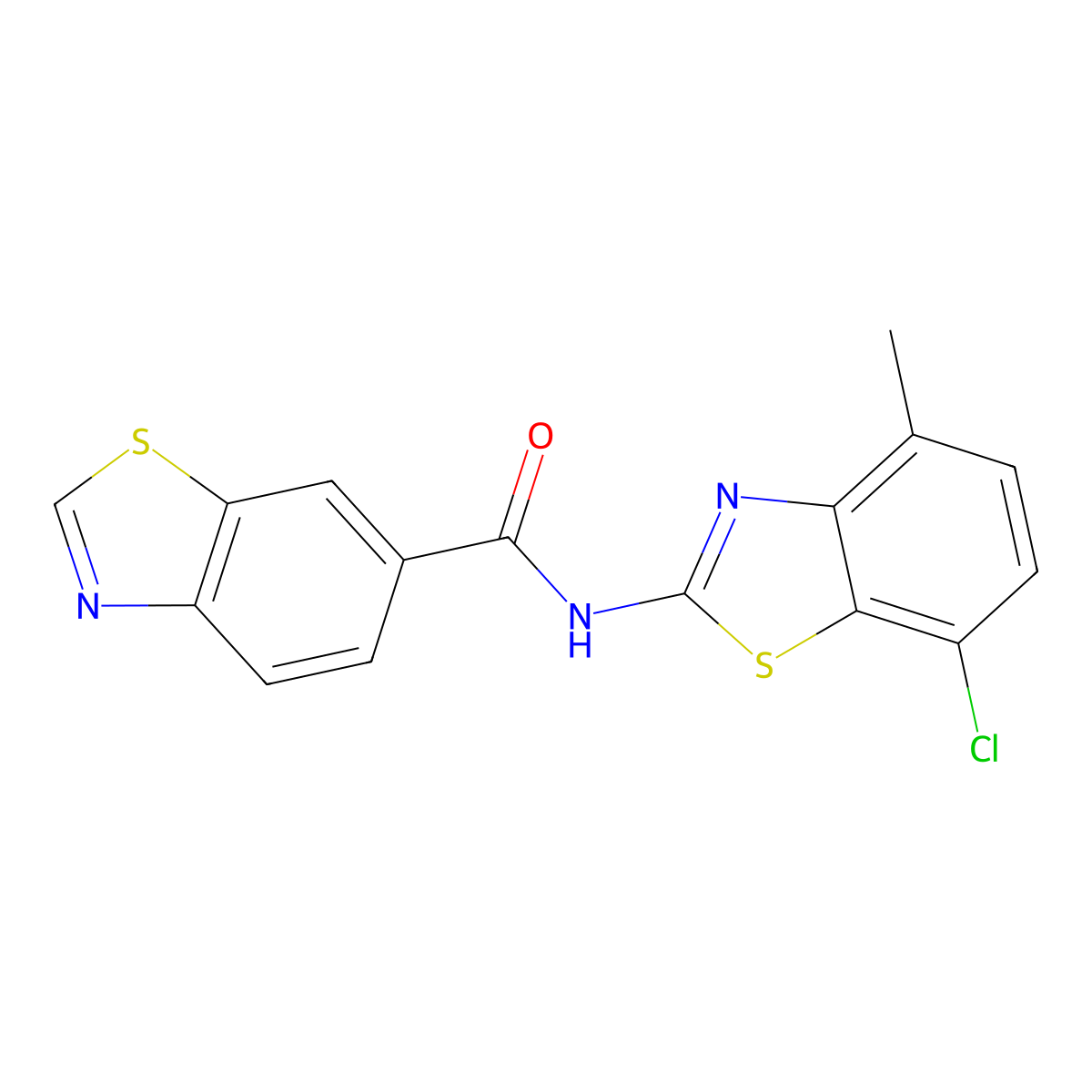 N-(7-chloro-4-methyl-1,3-benzothiazol-2-yl)-1,3-benzothiazole-6-carboxamide molecular structure, CAS 862807-47-4