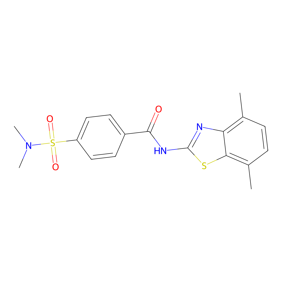 N-(4,7-dimethyl-1,3-benzothiazol-2-yl)-4-(dimethylsulfamoyl)benzamide molecular structure, CAS 862807-53-2