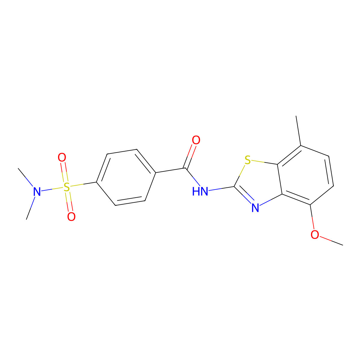 4-(dimethylsulfamoyl)-N-(4-methoxy-7-methyl-1,3-benzothiazol-2-yl)benzamide molecular structure, CAS 862807-54-3