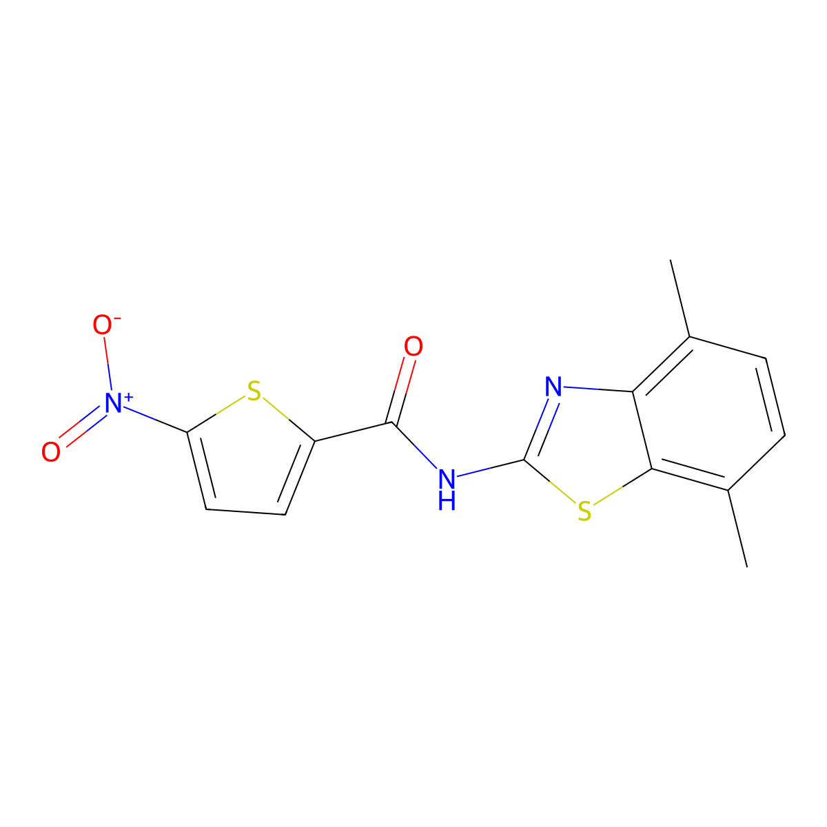 N-(4,7-dimethyl-1,3-benzothiazol-2-yl)-5-nitrothiophene-2-carboxamide molecular structure, CAS 862807-55-4