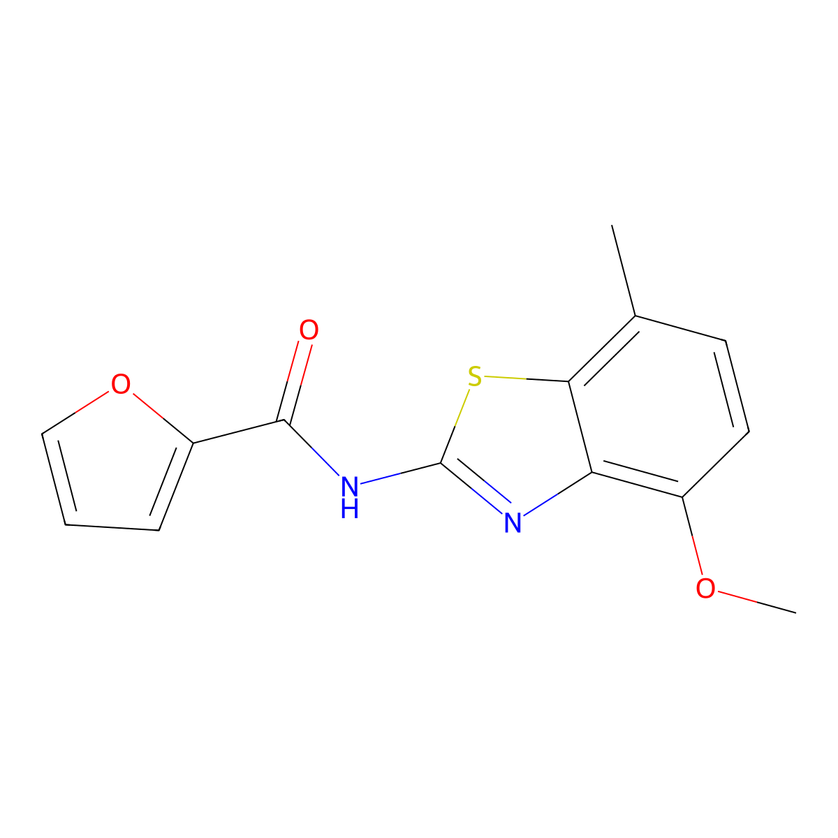 N-(4-methoxy-7-methyl-1,3-benzothiazol-2-yl)furan-2-carboxamide molecular structure, CAS 862807-56-5