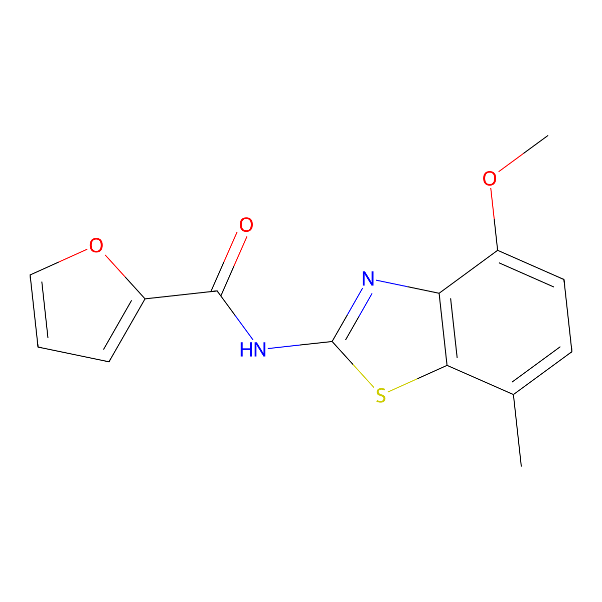 N-(4-methoxy-7-methyl-1,3-benzothiazol-2-yl)furan-2-carboxamide molecular structure, CAS 862807-56-5