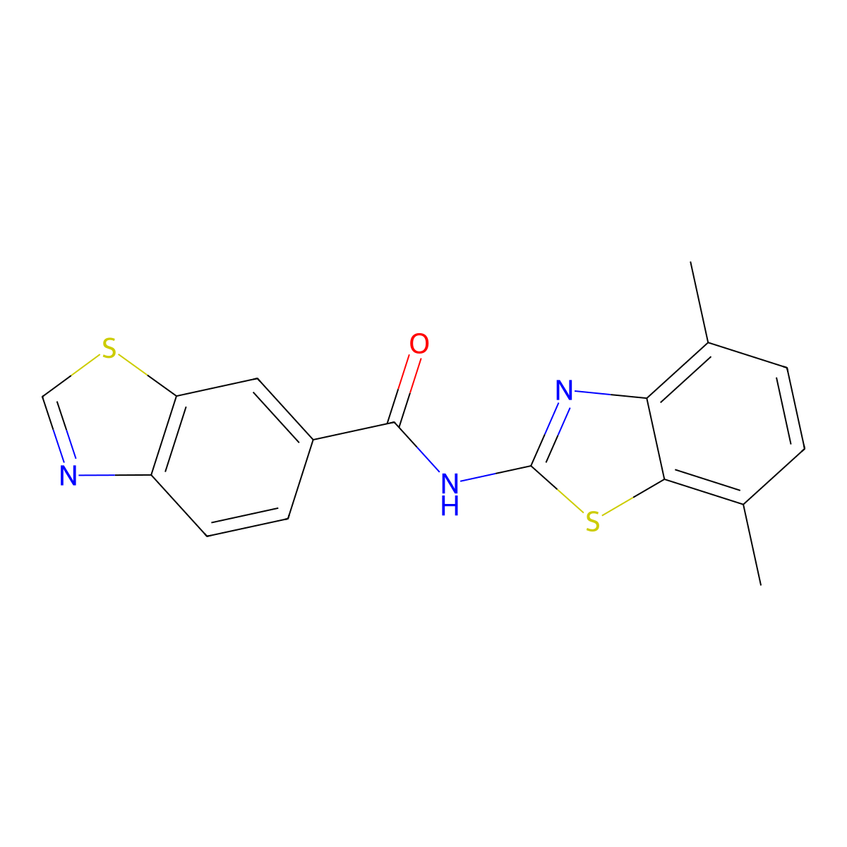 N-(4,7-dimethyl-1,3-benzothiazol-2-yl)-1,3-benzothiazole-6-carboxamide molecular structure, CAS 862807-60-1