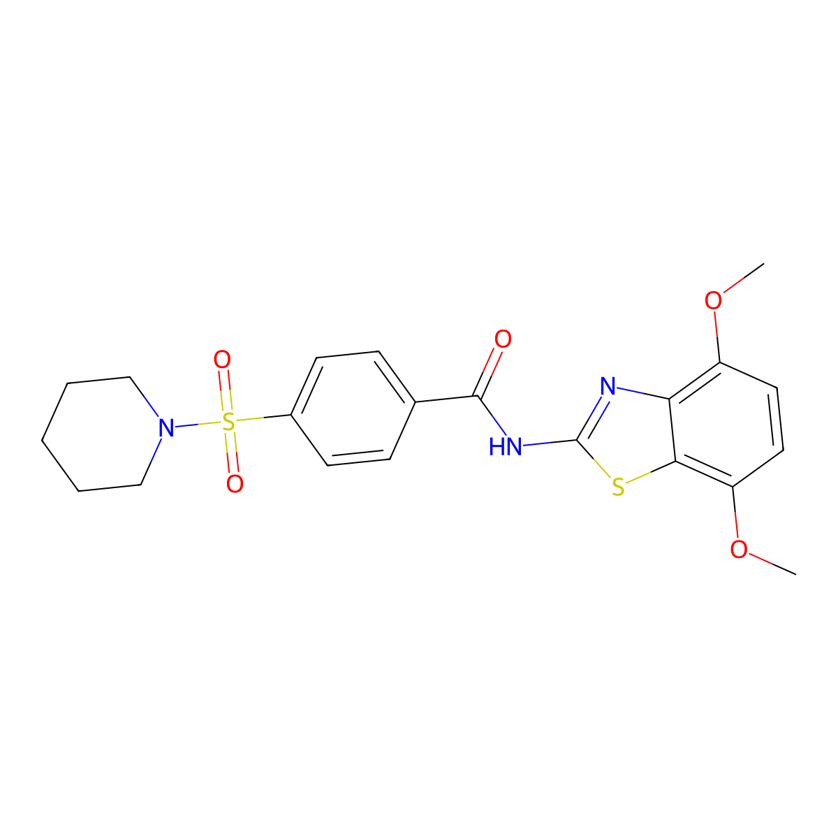 N-(4,7-dimethoxybenzo[d]thiazol-2-yl)-4-(piperidin-1-ylsulfonyl)benzamide molecular structure, CAS 862807-66-7