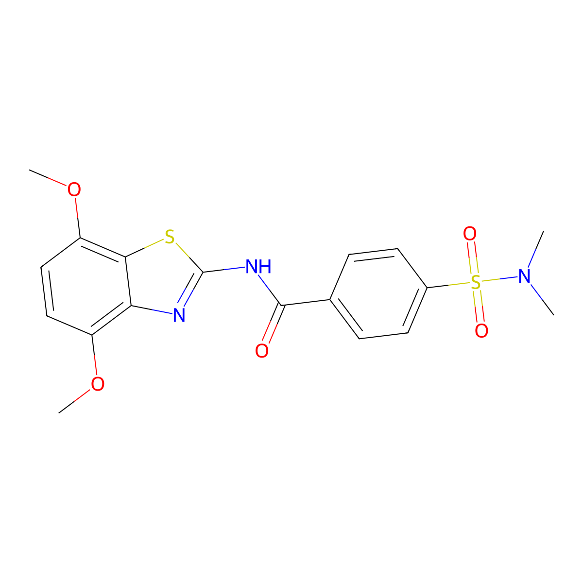 N-(4,7-dimethoxy-1,3-benzothiazol-2-yl)-4-(dimethylsulfamoyl)benzamide molecular structure, CAS 862807-68-9