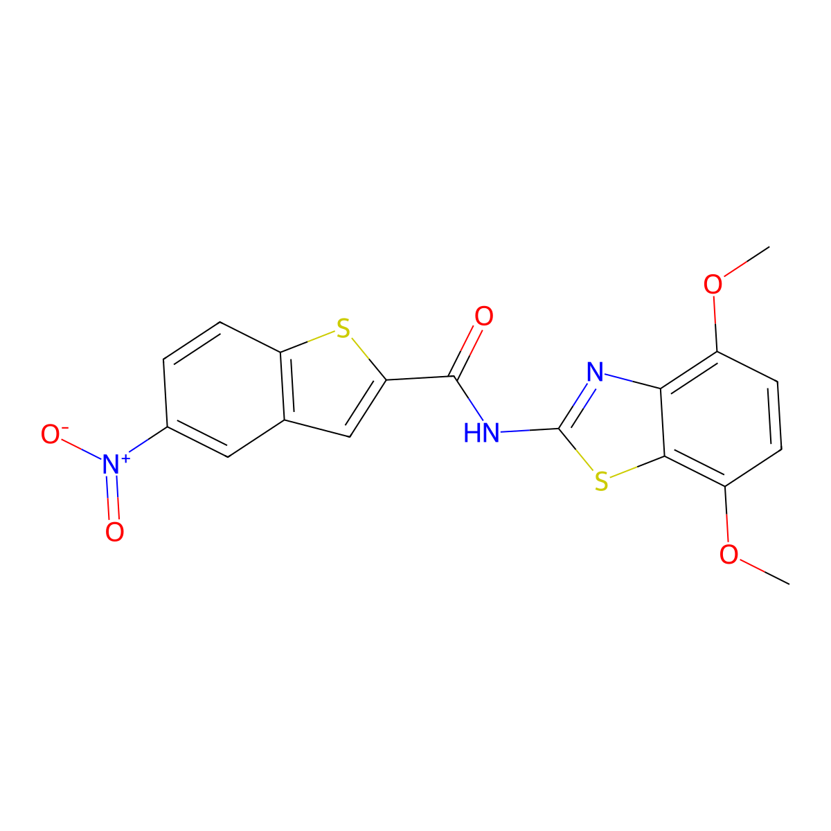 N-(4,7-dimethoxy-1,3-benzothiazol-2-yl)-5-nitro-1-benzothiophene-2-carboxamide molecular structure, CAS 862807-72-5