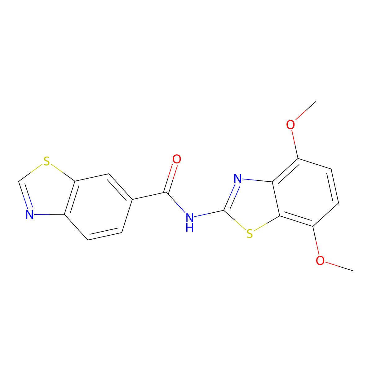 N-(4,7-dimethoxy-1,3-benzothiazol-2-yl)-1,3-benzothiazole-6-carboxamide molecular structure, CAS 862807-73-6