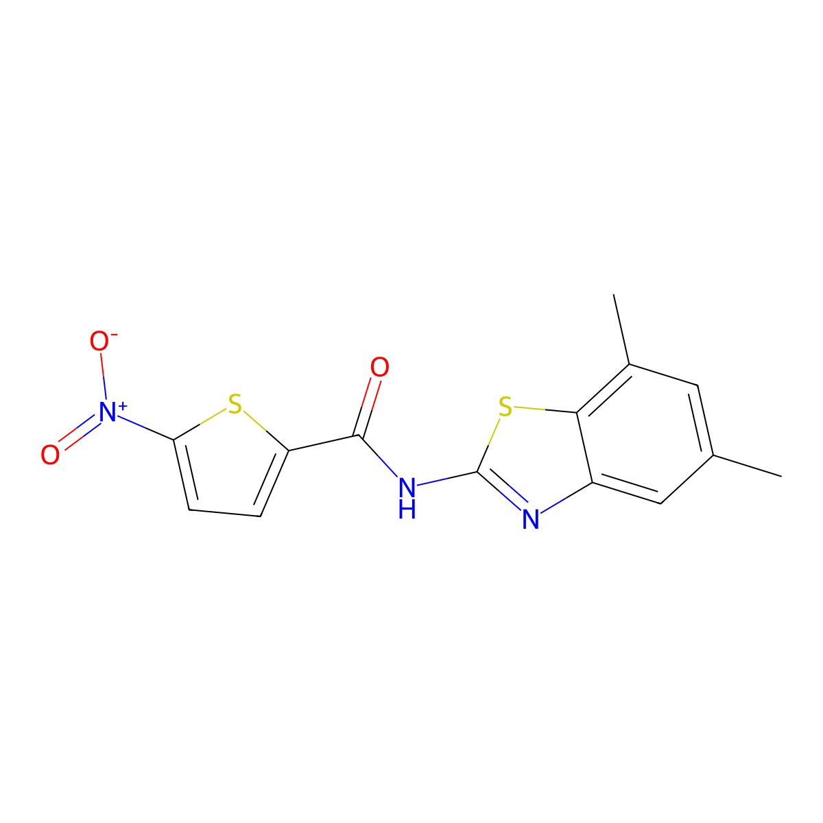 N-(5,7-dimethyl-1,3-benzothiazol-2-yl)-5-nitrothiophene-2-carboxamide molecular structure, CAS 862807-79-2
