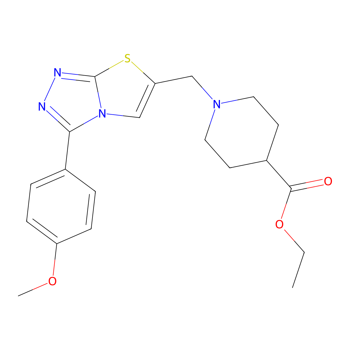 Ethyl 1-((3-(4-methoxyphenyl)thiazolo[2,3-c][1,2,4]triazol-6-yl)methyl)piperidine-4-carboxylate molecular structure, CAS 862807-83-8