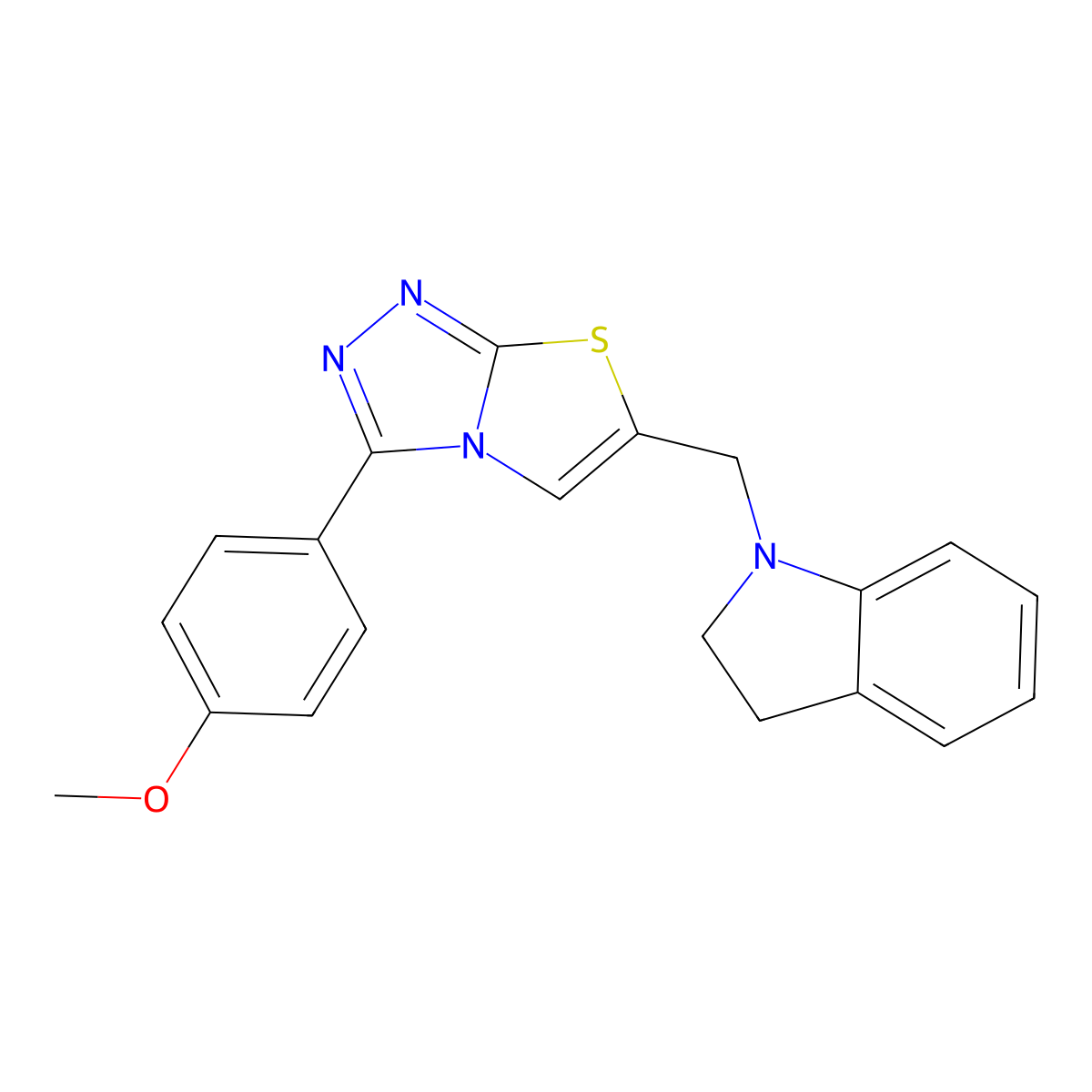 6-(Indolin-1-ylmethyl)-3-(4-methoxyphenyl)thiazolo[2,3-c][1,2,4]triazole molecular structure, CAS 862807-85-0