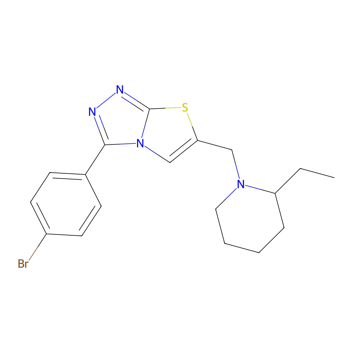 3-(4-Bromophenyl)-6-((2-ethylpiperidin-1-yl)methyl)thiazolo[2,3-c][1,2,4]triazole molecular structure, CAS 862807-97-4