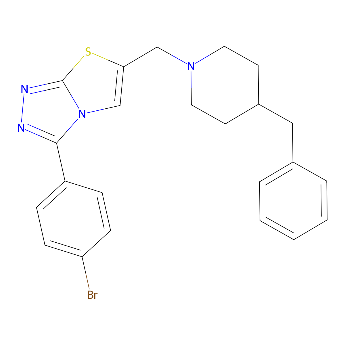 6-((4-Benzylpiperidin-1-yl)methyl)-3-(4-bromophenyl)thiazolo[2,3-c][1,2,4]triazole molecular structure, CAS 862807-99-6