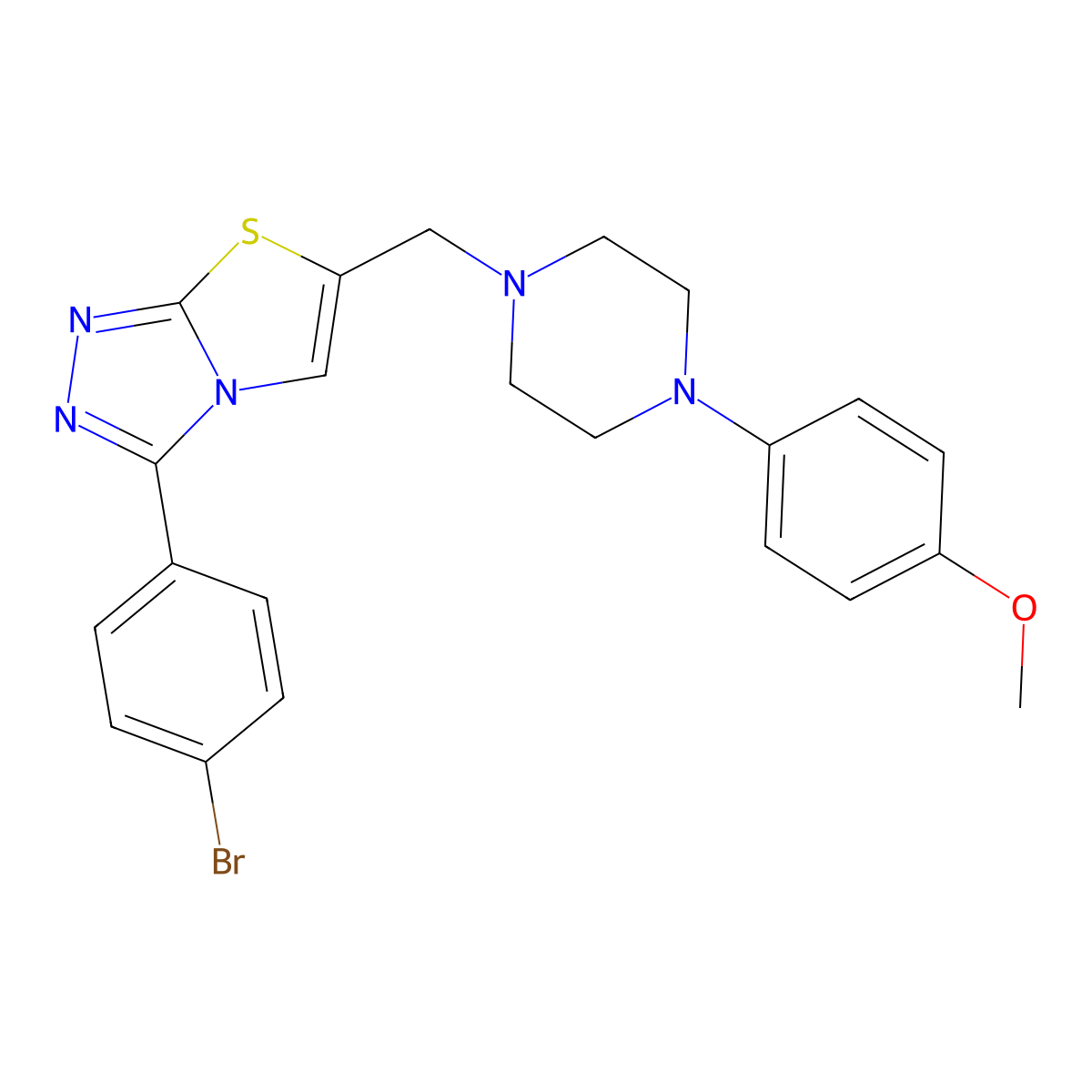 3-(4-Bromophenyl)-6-((4-(4-methoxyphenyl)piperazin-1-yl)methyl)thiazolo[2,3-c][1,2,4]triazole molecular structure, CAS 862808-01-3