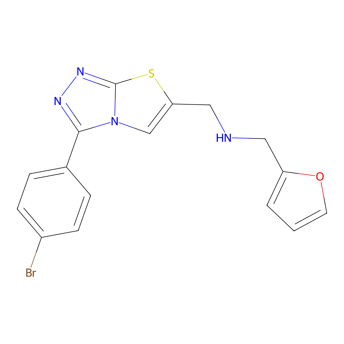 N-[[3-(4-bromophenyl)-[1,3]thiazolo[2,3-c][1,2,4]triazol-6-yl]methyl]-1-(furan-2-yl)methanamine molecular structure, CAS 862808-09-1