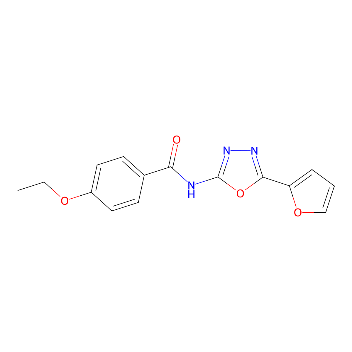 4-ethoxy-N-(5-(furan-2-yl)-1,3,4-oxadiazol-2-yl)benzamide molecular structure, CAS 862809-08-3