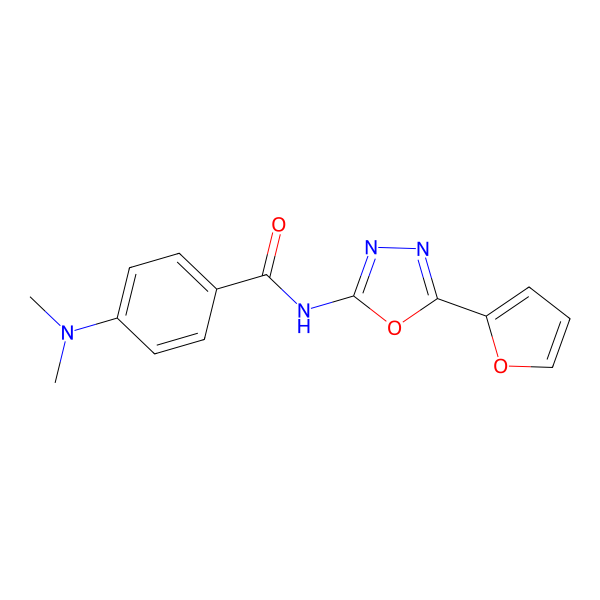 4-(dimethylamino)-N-[5-(furan-2-yl)-1,3,4-oxadiazol-2-yl]benzamide molecular structure, CAS 862809-11-8