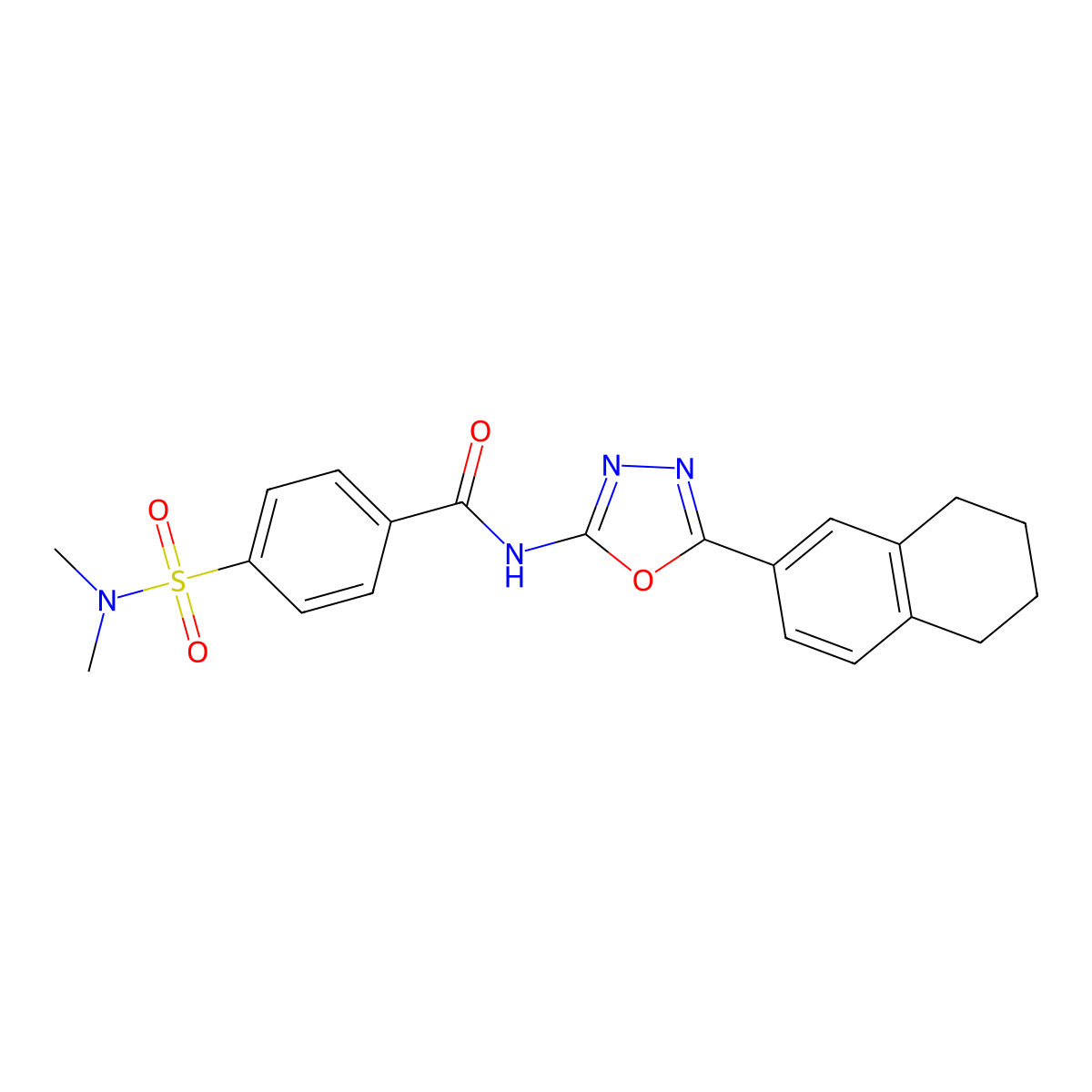 4-(dimethylsulfamoyl)-N-[5-(5,6,7,8-tetrahydronaphthalen-2-yl)-1,3,4-oxadiazol-2-yl]benzamide molecular structure, CAS 862809-21-0