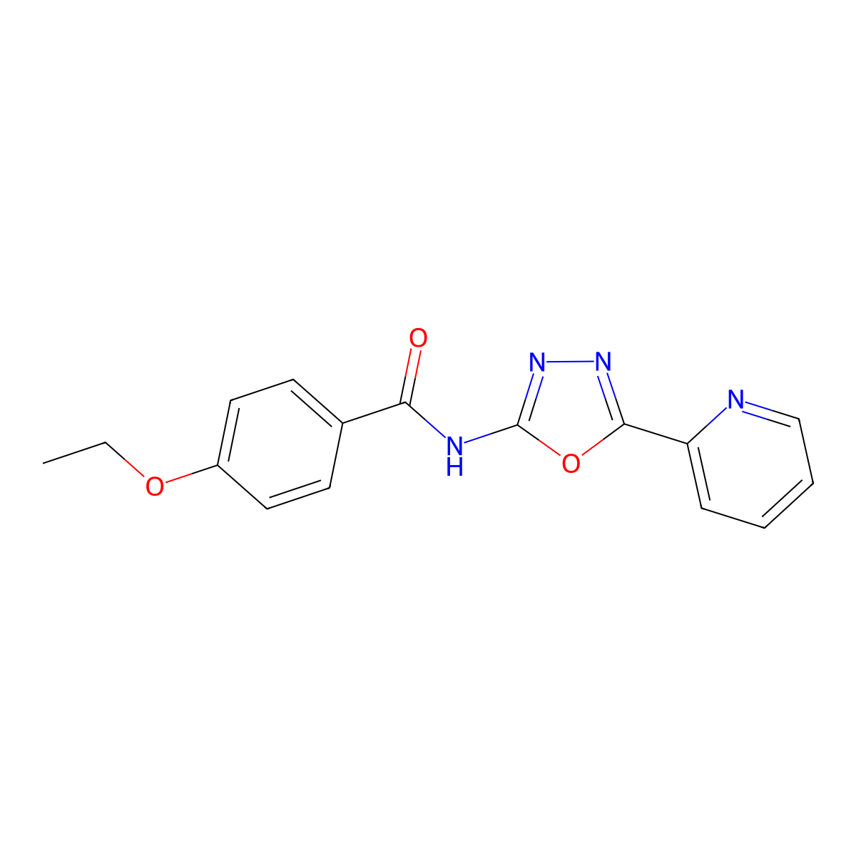 4-ethoxy-N-(5-(pyridin-2-yl)-1,3,4-oxadiazol-2-yl)benzamide molecular structure, CAS 862809-71-0