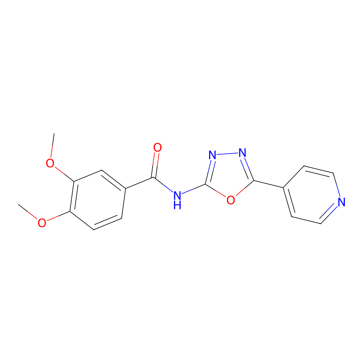 3,4-dimethoxy-N-(5-(pyridin-4-yl)-1,3,4-oxadiazol-2-yl)benzamide molecular structure, CAS 862809-98-1