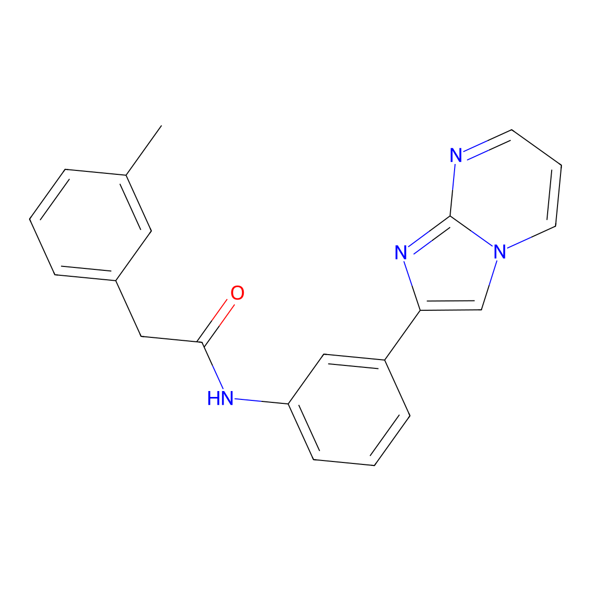 N-(3-(imidazo[1,2-a]pyrimidin-2-yl)phenyl)-2-(m-tolyl)acetamide molecular structure, CAS 862810-05-7
